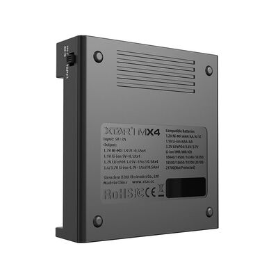 Black 4 Slots Li Ion Battery Charger Smart Charging For Multiple Battery Types